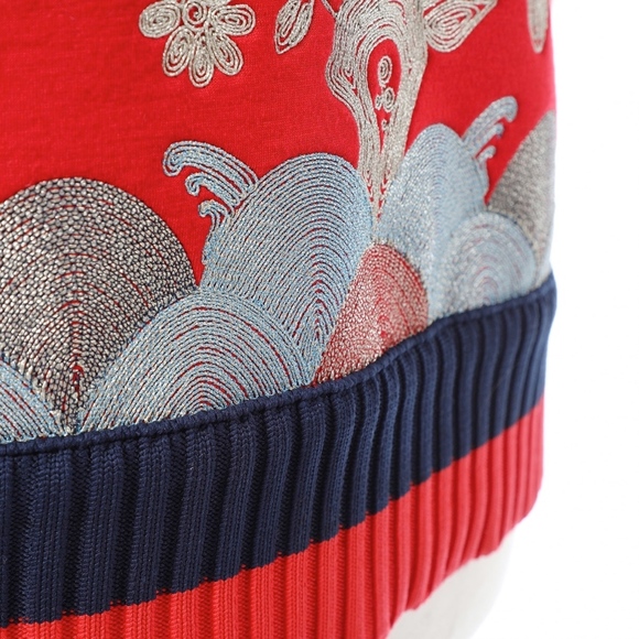Gucci red viscose jersey  embroidered  sweater S - Picture 6 of 7